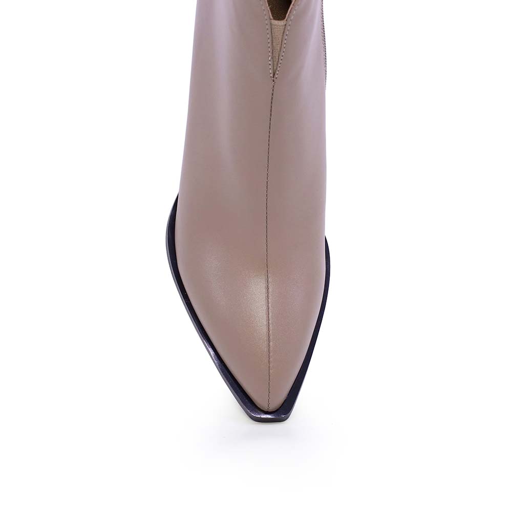 Ghete femei Enzo Bertini taupe din piele cu toc  1112dg9161ta