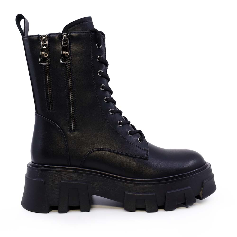Ghete tip biker  femei Enzo Bertini negre din piele 1120DG1572N