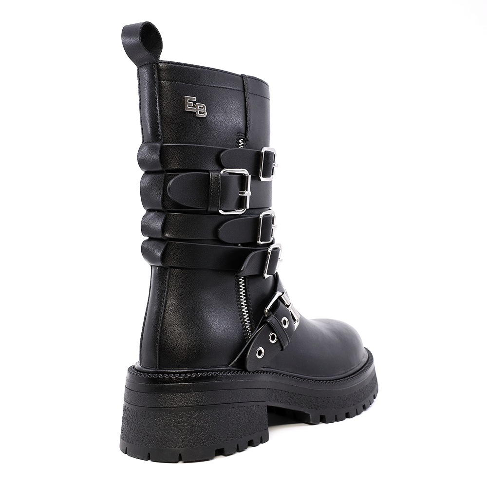 Ghete tip biker femei Enzo Bertini negre din piele naturala 1110DG1839N