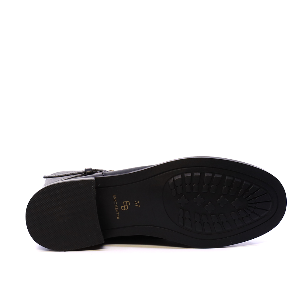 Ghete tubulare femei Enzo Bertini negre din piele  1120DG2458N