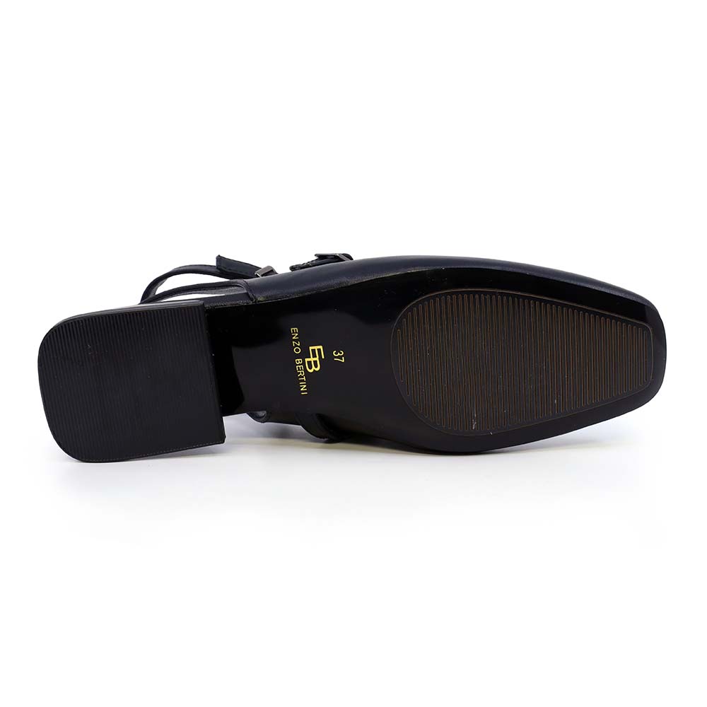 Balerini slingback femei Enzo Bertini negri din piele naturală  1129DD1618N