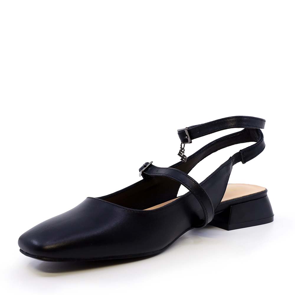 Balerini slingback femei Enzo Bertini negri din piele naturală  1129DD1618N