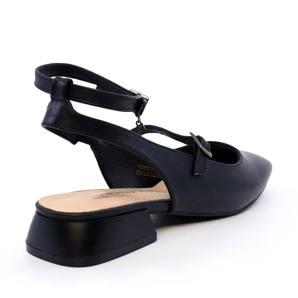 Balerini slingback femei Enzo Bertini negri din piele naturală  1129DD1618N