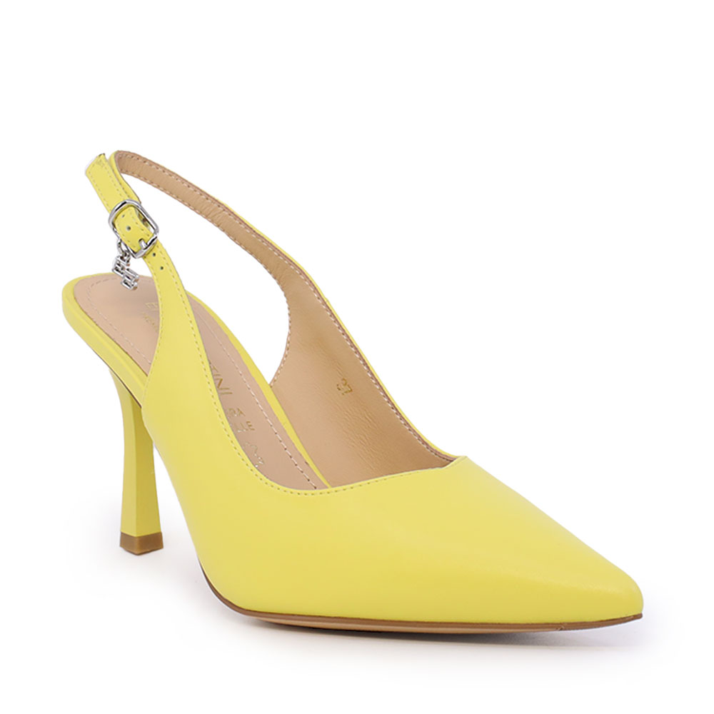 Pantofi stiletto slingback femei Enzo Bertini galbeni din piele 1391DD7301G - imagine 2