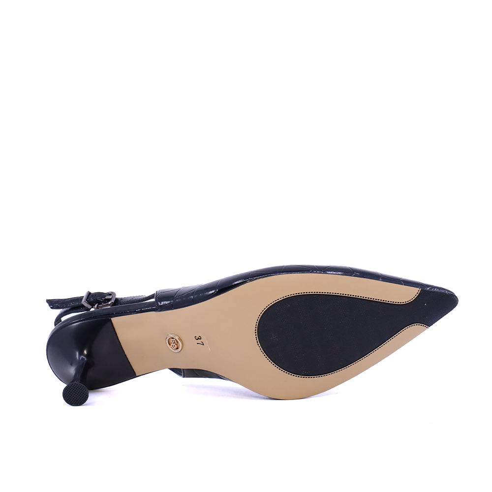 Pantofi stiletto slingback femei Enzo Bertini negri din piele 1391DD8862CN
