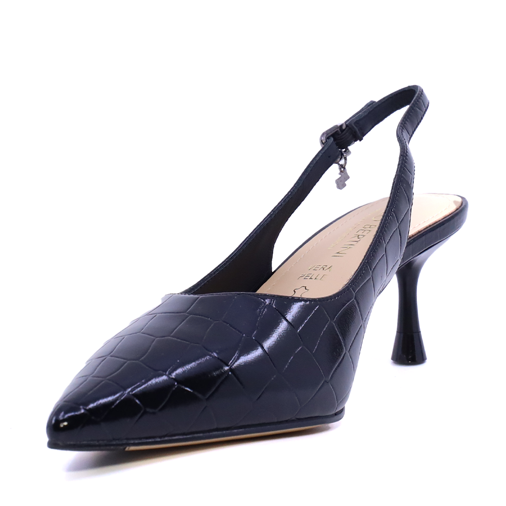 Pantofi stiletto slingback femei Enzo Bertini negri din piele 1391DD8862CN