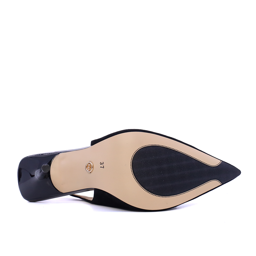 Pantofi stiletto slingback femei Enzo Bertini negri din piele întoarsă 1391dd9471vn