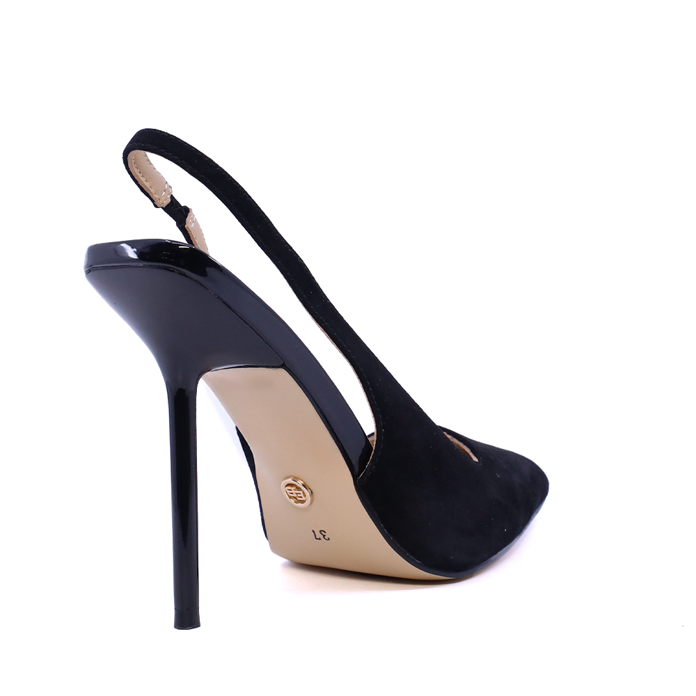 Pantofi stiletto slingback femei Enzo Bertini negri din piele întoarsă 1391dd9471vn
