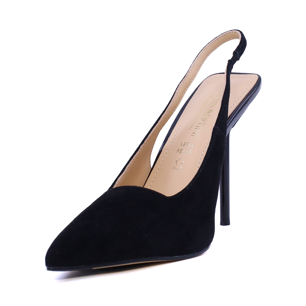 Pantofi stiletto slingback femei Enzo Bertini negri din piele întoarsă 1391dd9471vn
