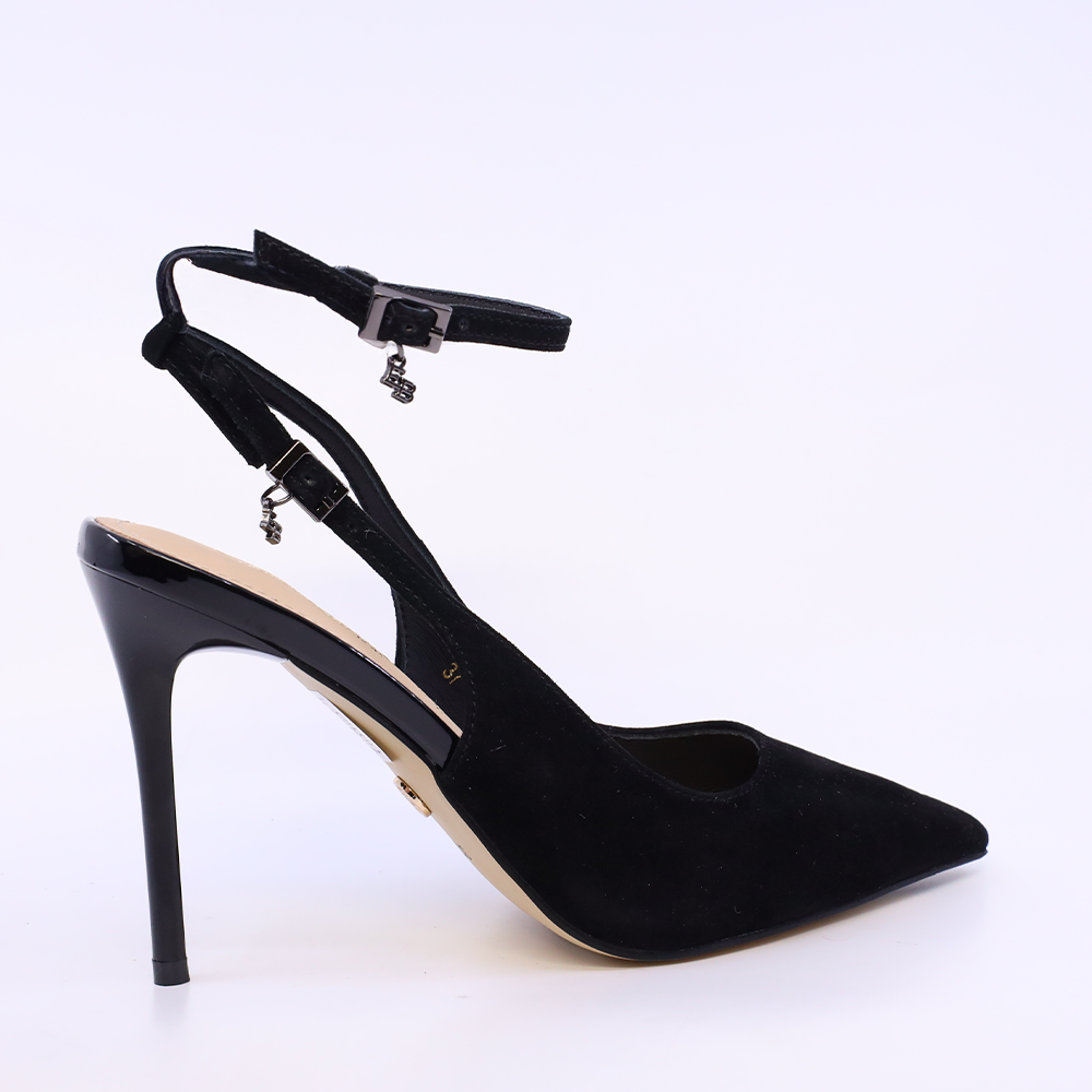 Pantofi stiletto slingback femei Enzo Bertini negri din piele întoarsă 1391dd9371vn