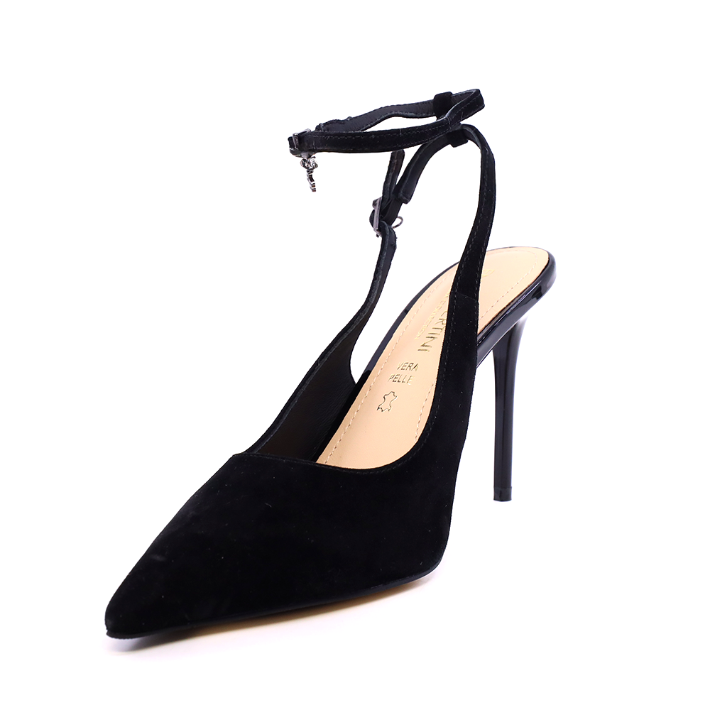 Pantofi stiletto slingback femei Enzo Bertini negri din piele întoarsă 1391dd9371vn