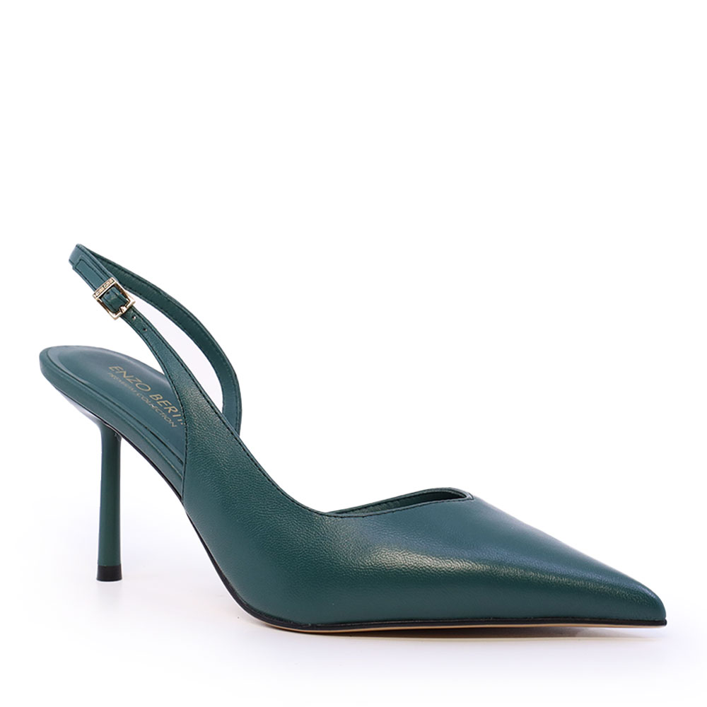 Pantofi stiletto slingback femei Enzo Bertini verzi din piele  2271DD1660V - imagine 2