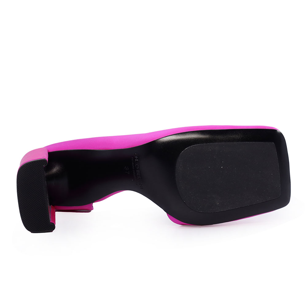 Pantofi tip d'orsay femei Enzo Bertini fuchsia din mătase cu toc gros 1627DD1388FU