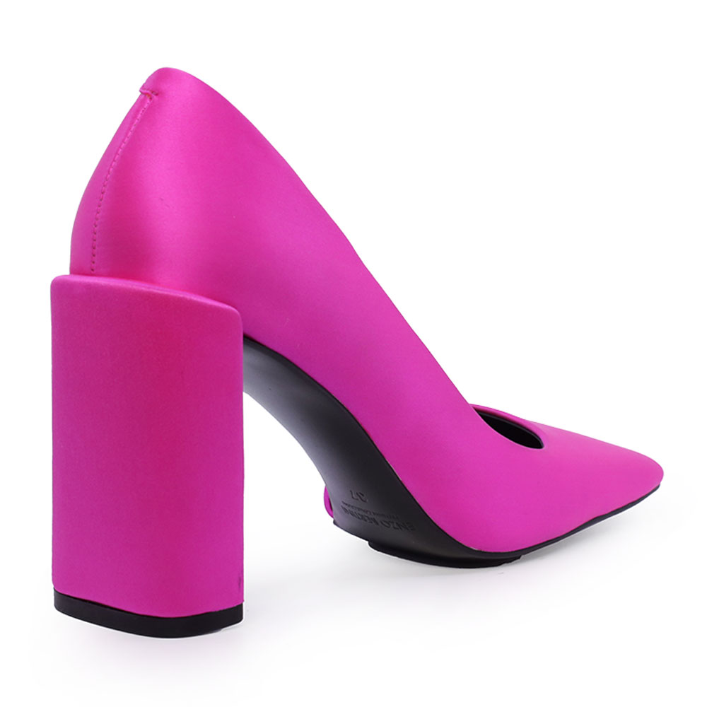 Pantofi tip d'orsay femei Enzo Bertini fuchsia din mătase cu toc gros 1627DD1388FU