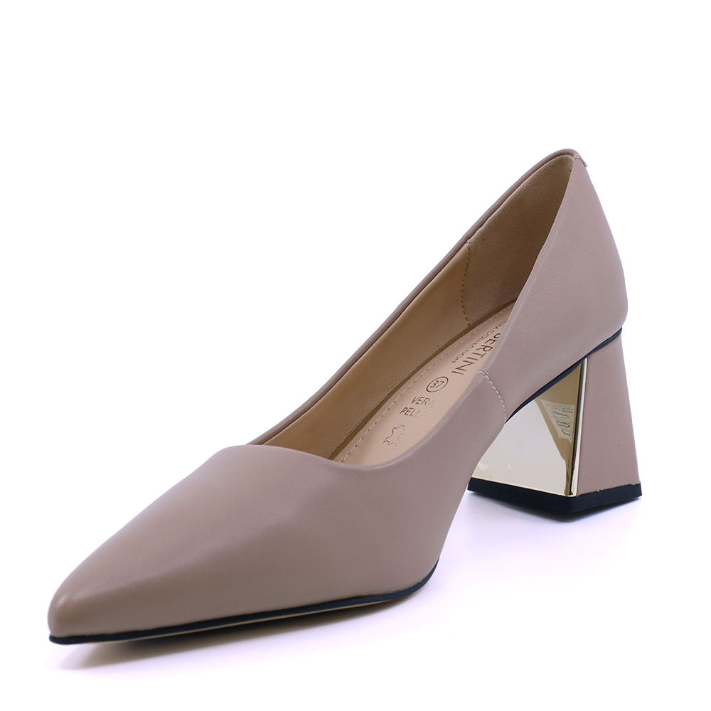Pantofi cu toc mediu femei Enzo Bertini taupe din piele 1390DP3100TA - 1 | YEO