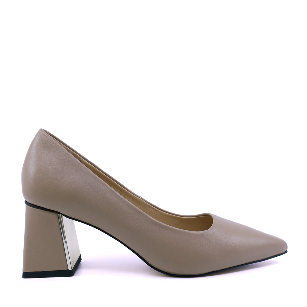 Pantofi cu toc mediu femei Enzo Bertini taupe din piele 1390DP3100TA