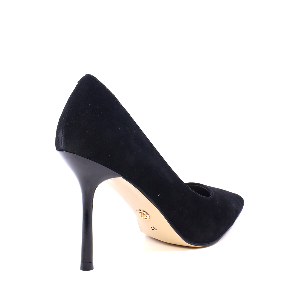 Pantofi stiletto femei Enzo Bertini negri din piele întoarsă 1391DP8662VN