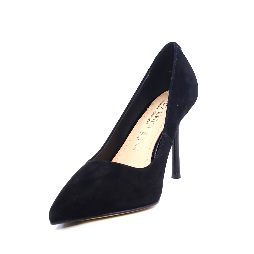 Pantofi stiletto femei Enzo Bertini negri din piele întoarsă 1391DP8662VN