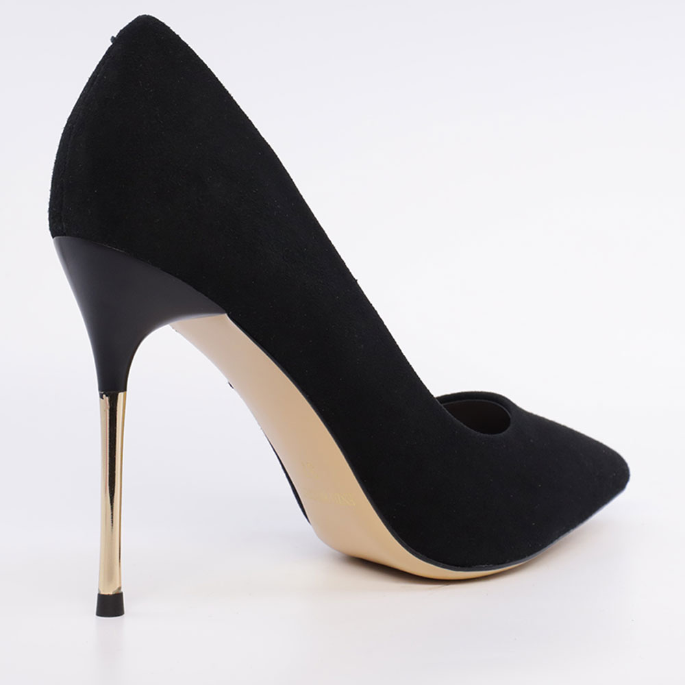 Pantofi stiletto femei Enzo Bertini negri din piele întoarsă cu toc 3868dp271vn