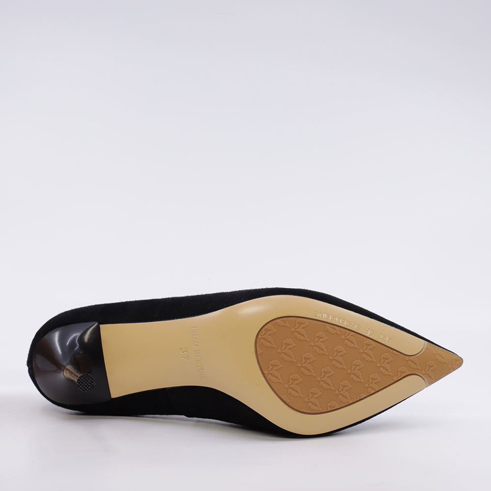 Pantofi stiletto femei Enzo Bertini negri din piele întoarsă cu toc 3868dp271vn