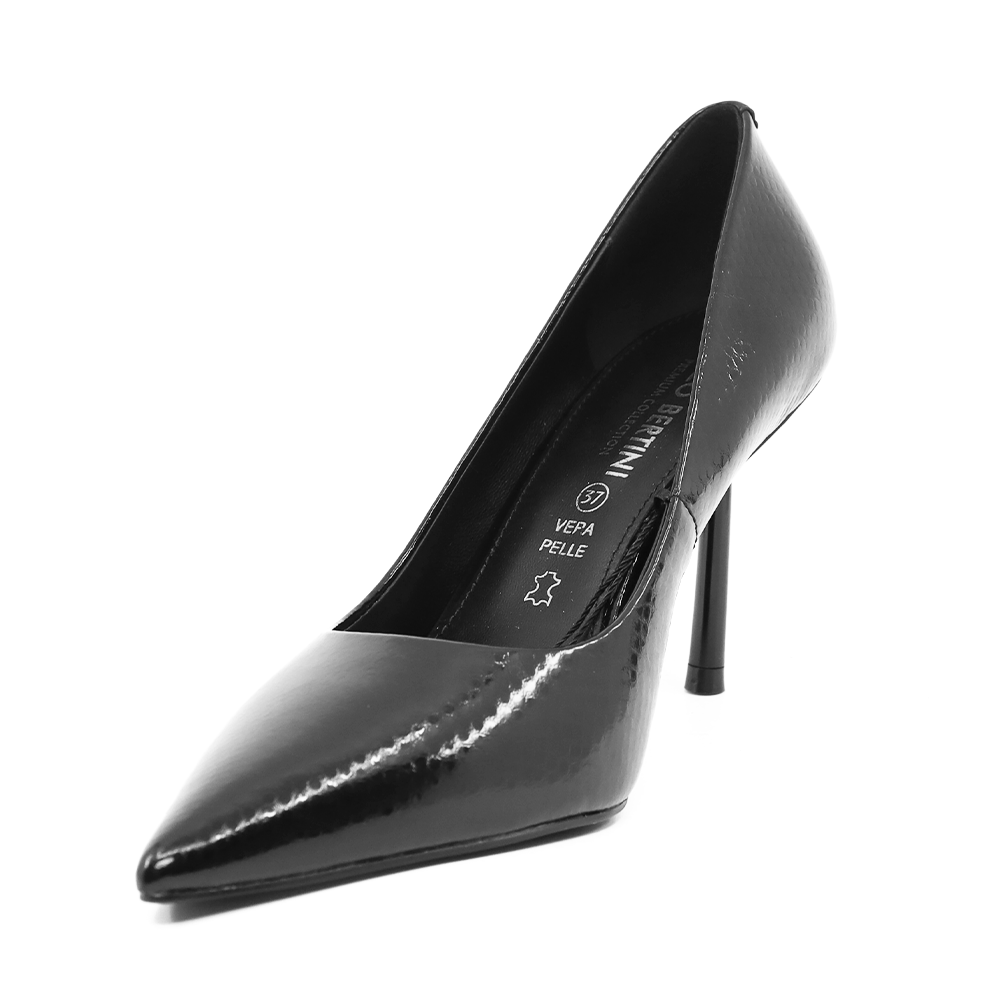 Pantofi stiletto femei Enzo Bertini negri din piele lăcuită 1621DP2330LN
