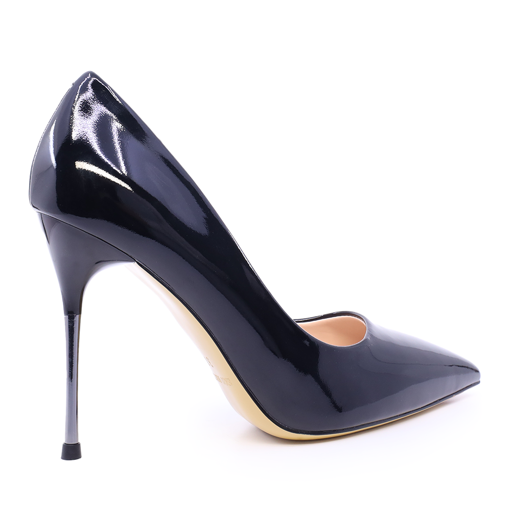 Pantofi stiletto femei Enzo Bertini negri din piele lăcuită cu toc înalt 3868DP271LN