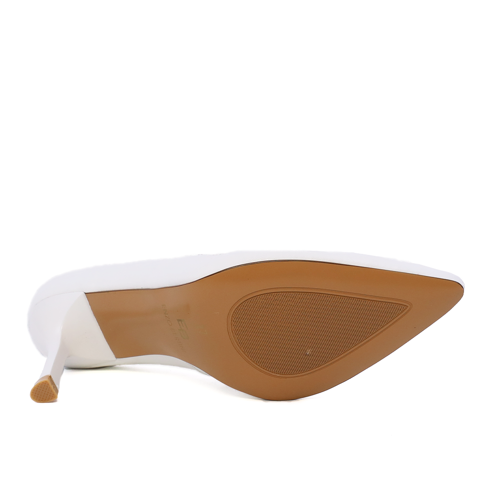 Pantofi stiletto femei Enzo Bertini Premium Collection albi din piele 1121DP2339A