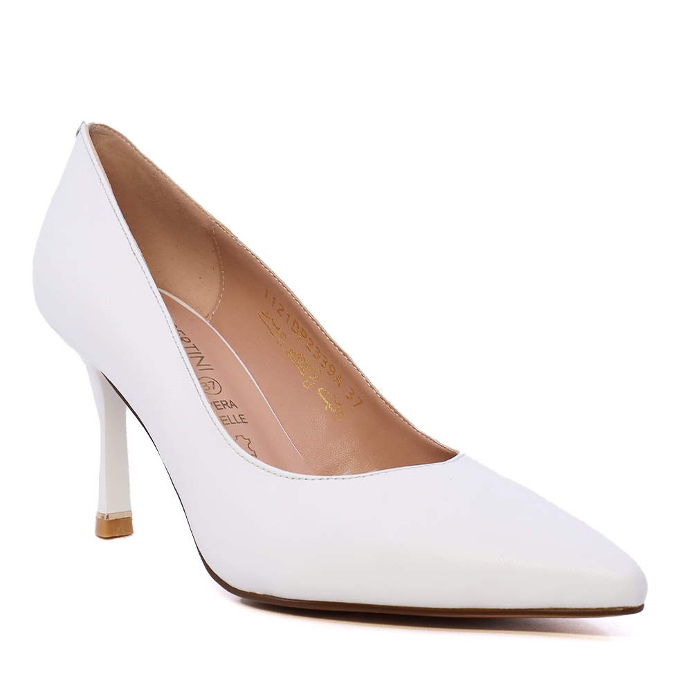 Pantofi stiletto femei Enzo Bertini Premium Collection albi din piele 1121DP2339A - imagine 2