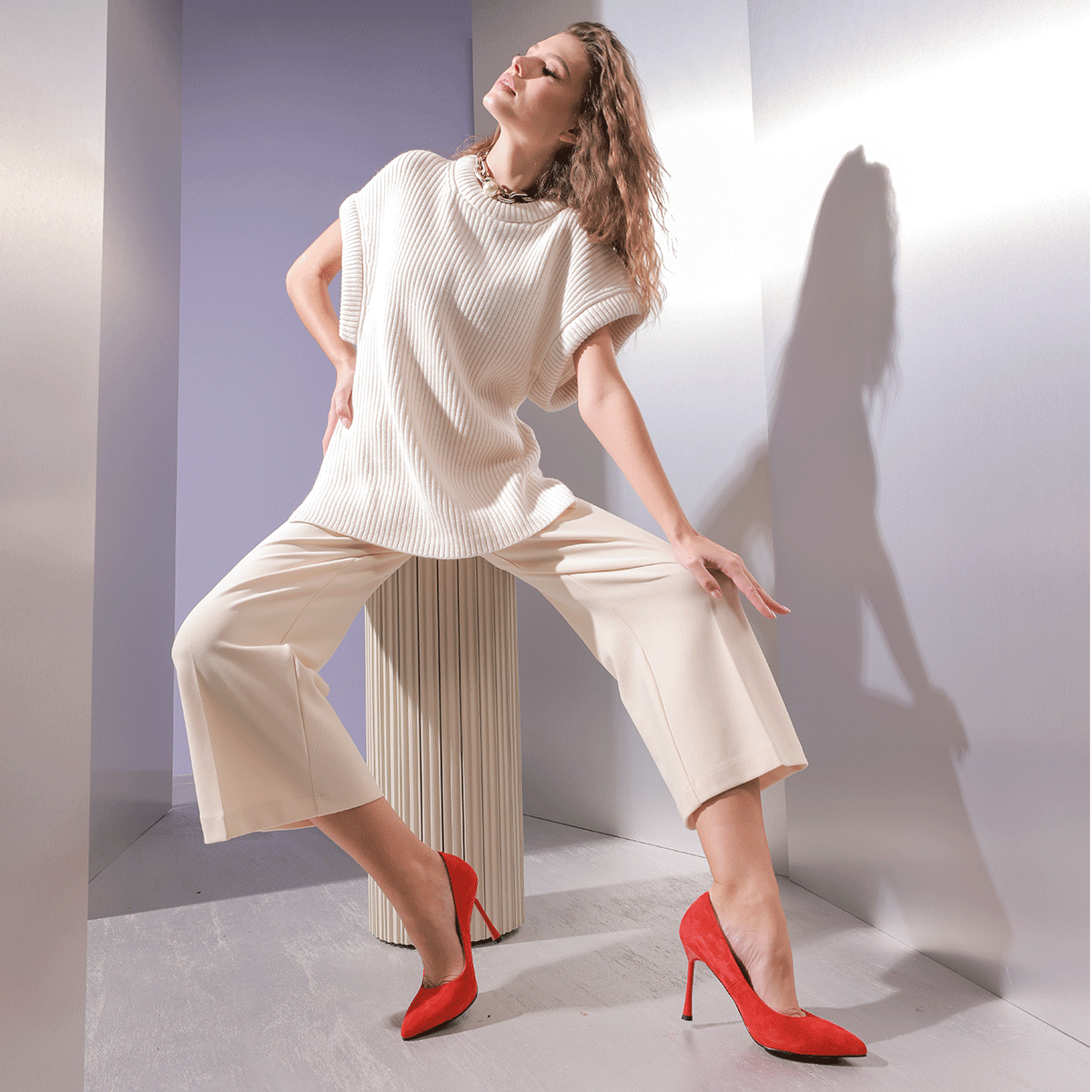 Pantofi stiletto femei Enzo Bertini roșii din piele întoarsă 1390DP2200VRO - 1 | YEO