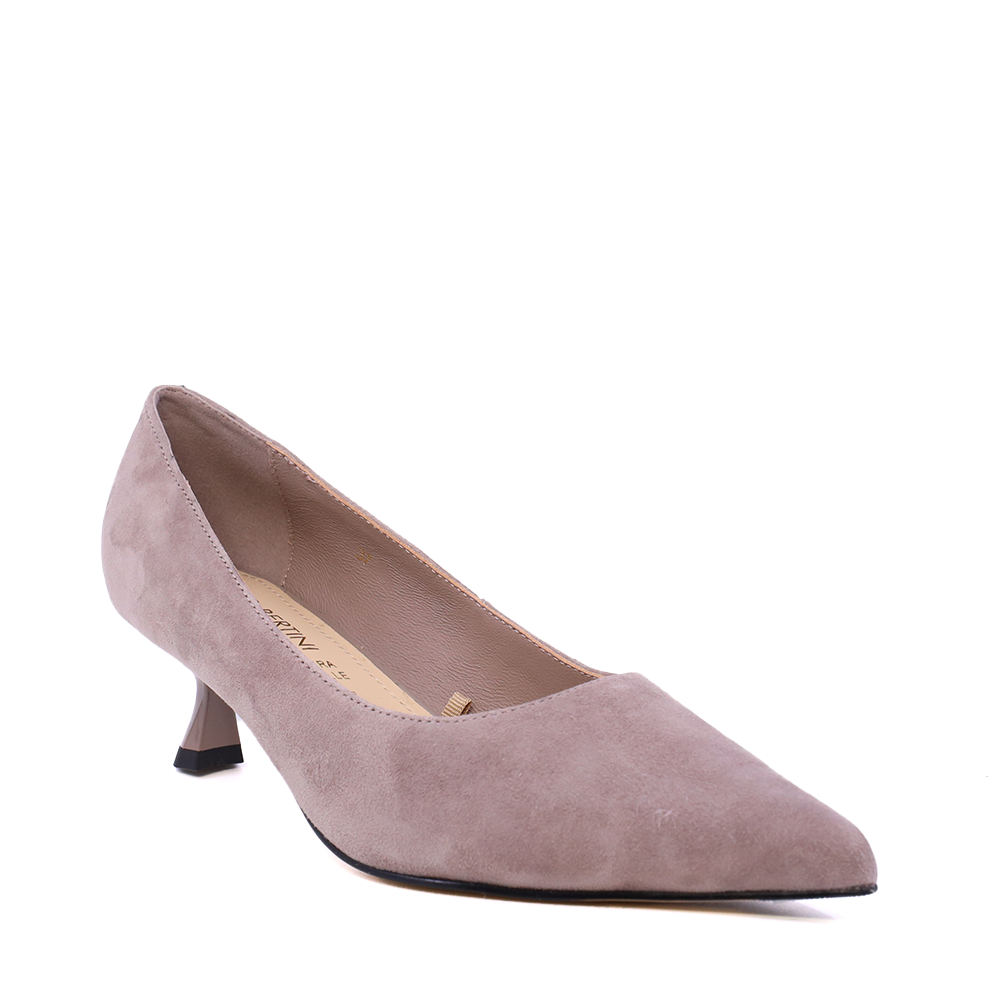 Pantofi tip kitten heel femei Enzo Bertini taupe din piele întoarsă 1391DP9341VTA - imagine 2
