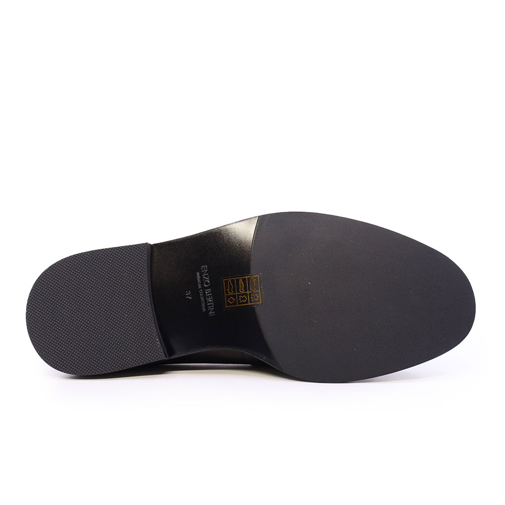 Pantofi tip loafer femei Enzo Bertini negri din piele  2271DP2510N
