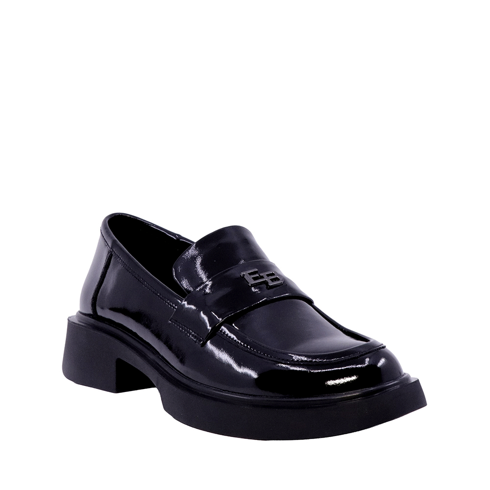 Pantofi tip loafer femei Enzo Bertini negri din piele lăcuită 3862DP047LN — imaginea 2