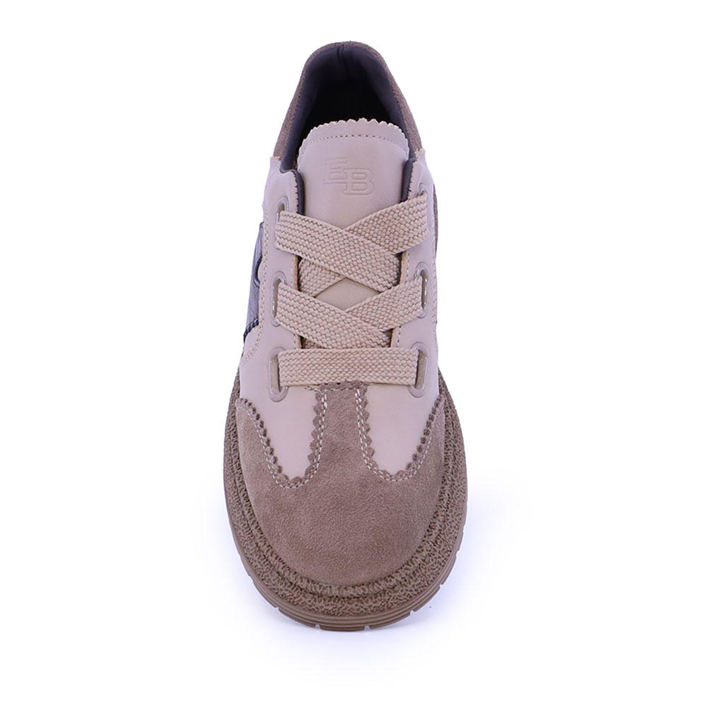 Sneakers cu șiret gros femei Enzo Bertini taupe din piele 3052DP2512VTA