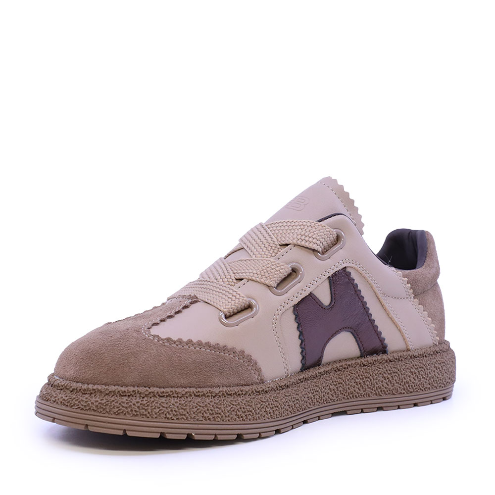 Sneakers cu șiret gros femei Enzo Bertini taupe din piele 3052DP2512VTA