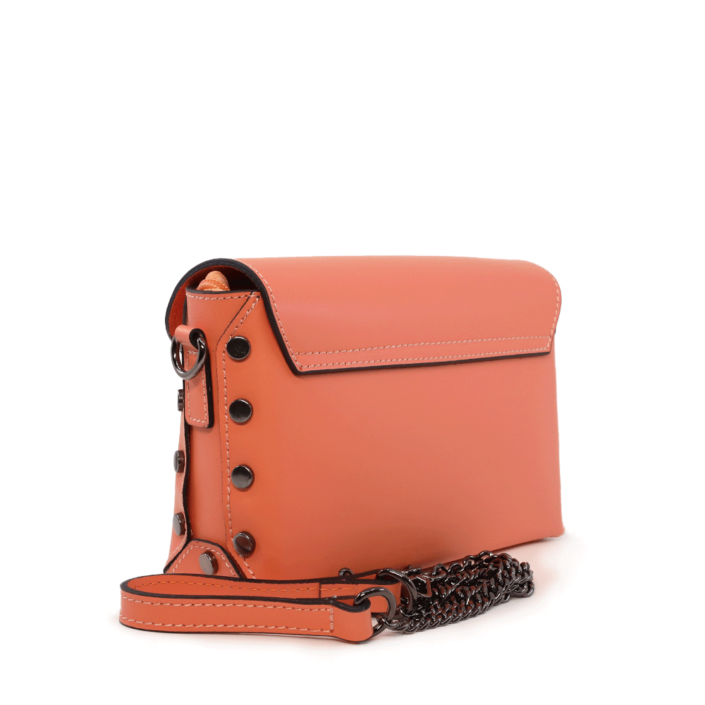 Poșetă crossboby femei Enzo Bertini portocalie din piele 154POSP2807SA