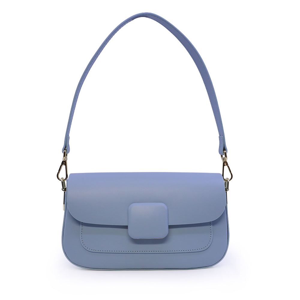 Poseta satchel femei Enzo Bertini albastru deschis din piele 154POSP3739AZ