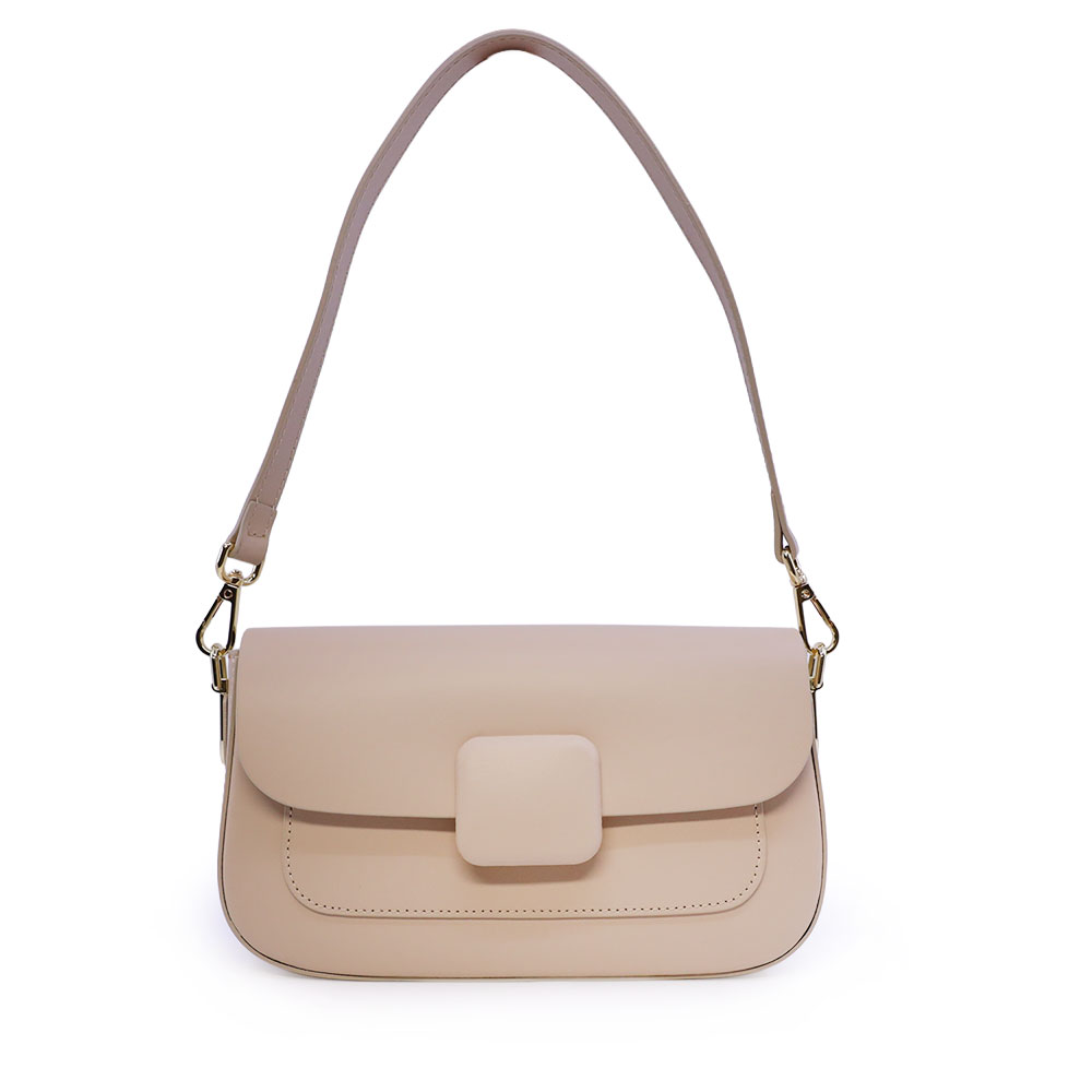 Poseta satchel femei Enzo Bertini bej din piele 154POSP3739BE