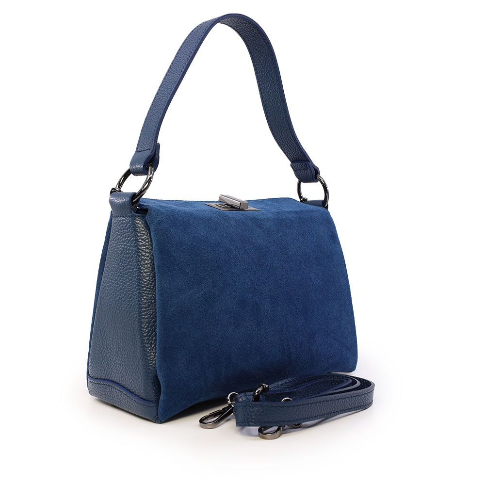 Poșetă satchel femei Enzo Bertini bleumarin din piele naturală 154posp3401vbl - imagine 2
