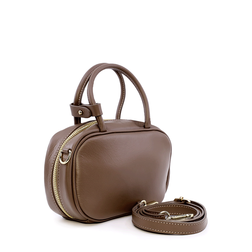 Poșetă satchel femei Enzo Bertini maro din piele 154POSP3614M