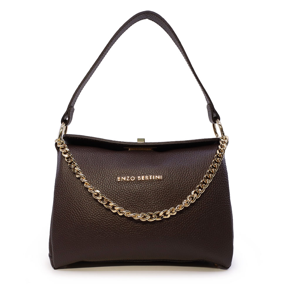 Poșetă satchel femei Enzo Bertini maro din piele naturală 154POSP3317TDM