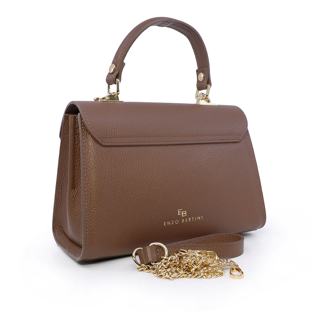 Poșetă satchel femei Enzo Bertini maro din piele naturală 154POSP3522M - imagine 2