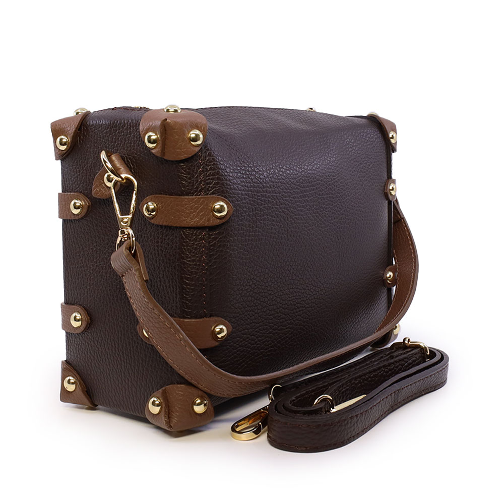 Poșetă satchel femei Enzo Bertini maro închis din piele naturală 154POSP3582TDMTA - imagine 2