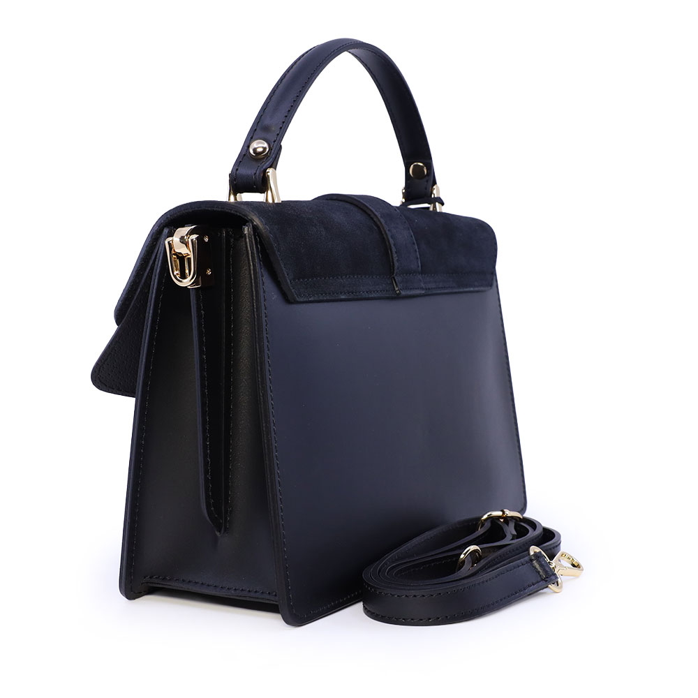 Poșetă satchel femei Enzo Bertini neagră din piele 154POSP3701VN - imagine 2