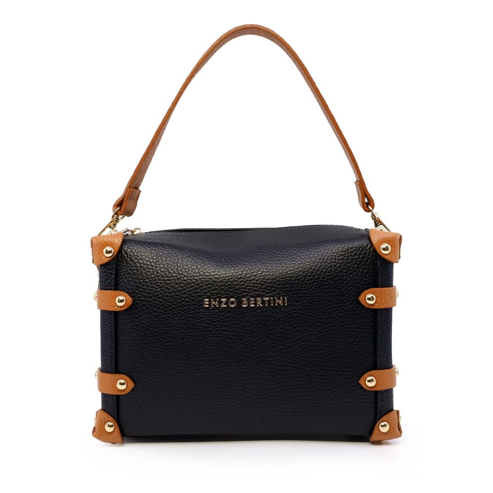 Poșetă satchel femei Enzo Bertini neagră din piele naturală 154posp3582nco