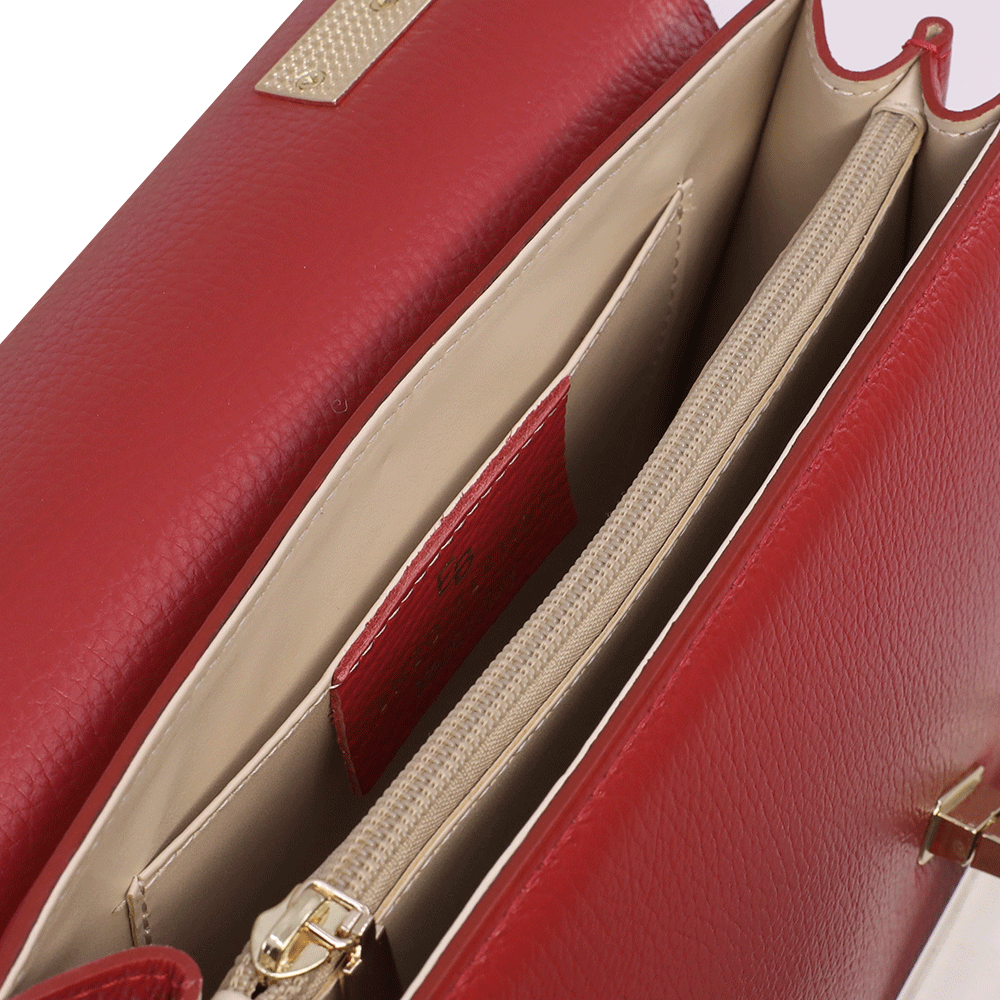 Poșetă satchel femei Enzo Bertini roșie din piele naturală 154POSP3522R
