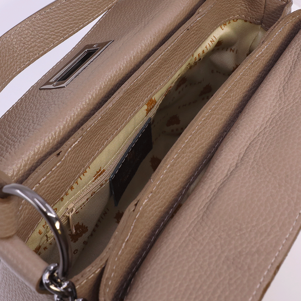 Poșetă satchel femei Enzo Bertini taupe din piele naturală 154POSP3401VTA