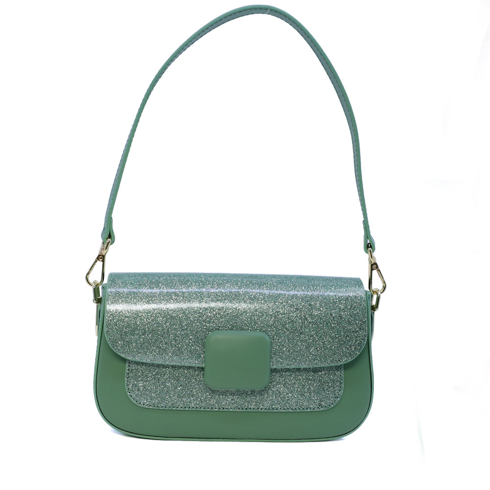Poșetă satchel femei Enzo Bertini verde din piele 154POSP3739GV