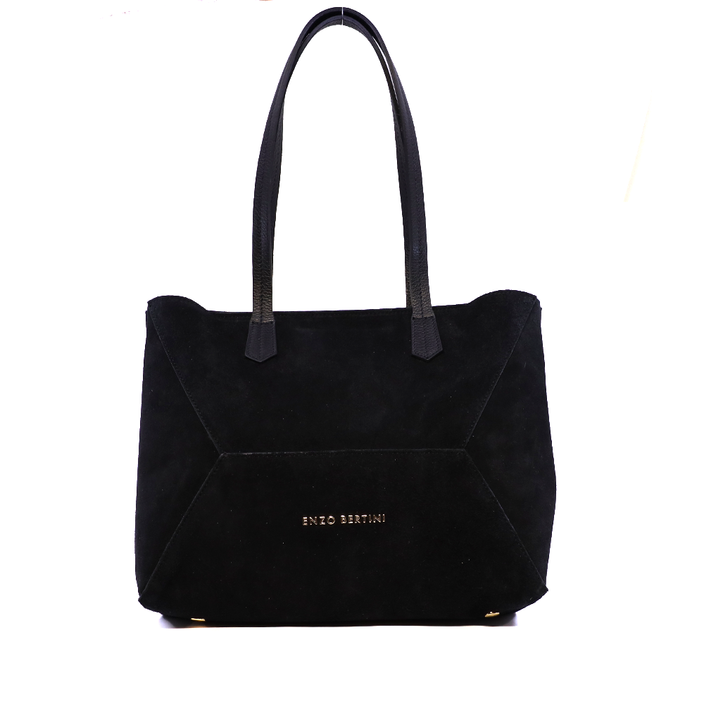 Poșetă shopper femei Enzo Bertini neagră din piele 154POSP3688VN