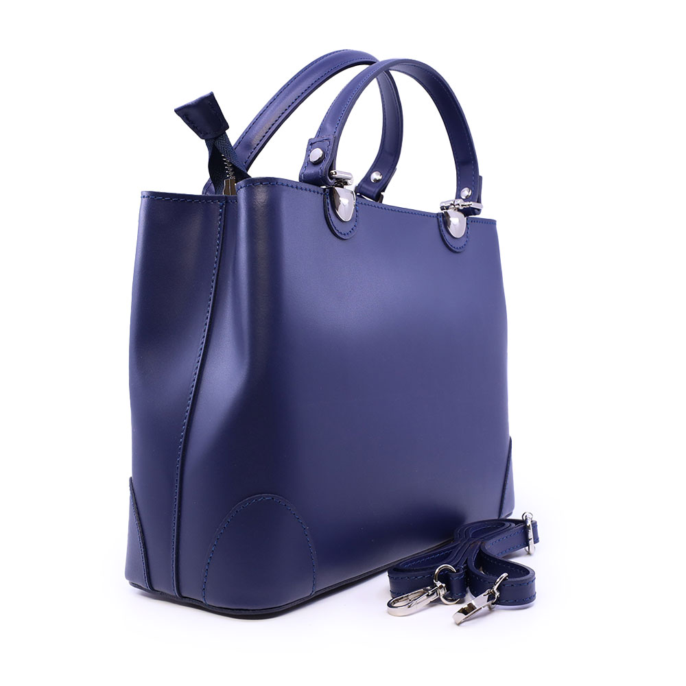 Poșetă tote Enzo Bertini bleumarin din piele 337POSP080BL - imagine 2