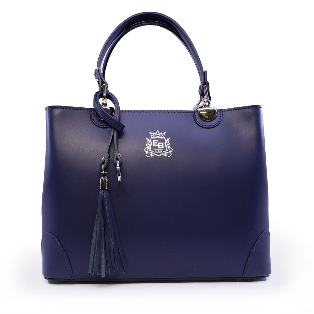 Poșetă tote Enzo Bertini bleumarin din piele 337POSP080BL